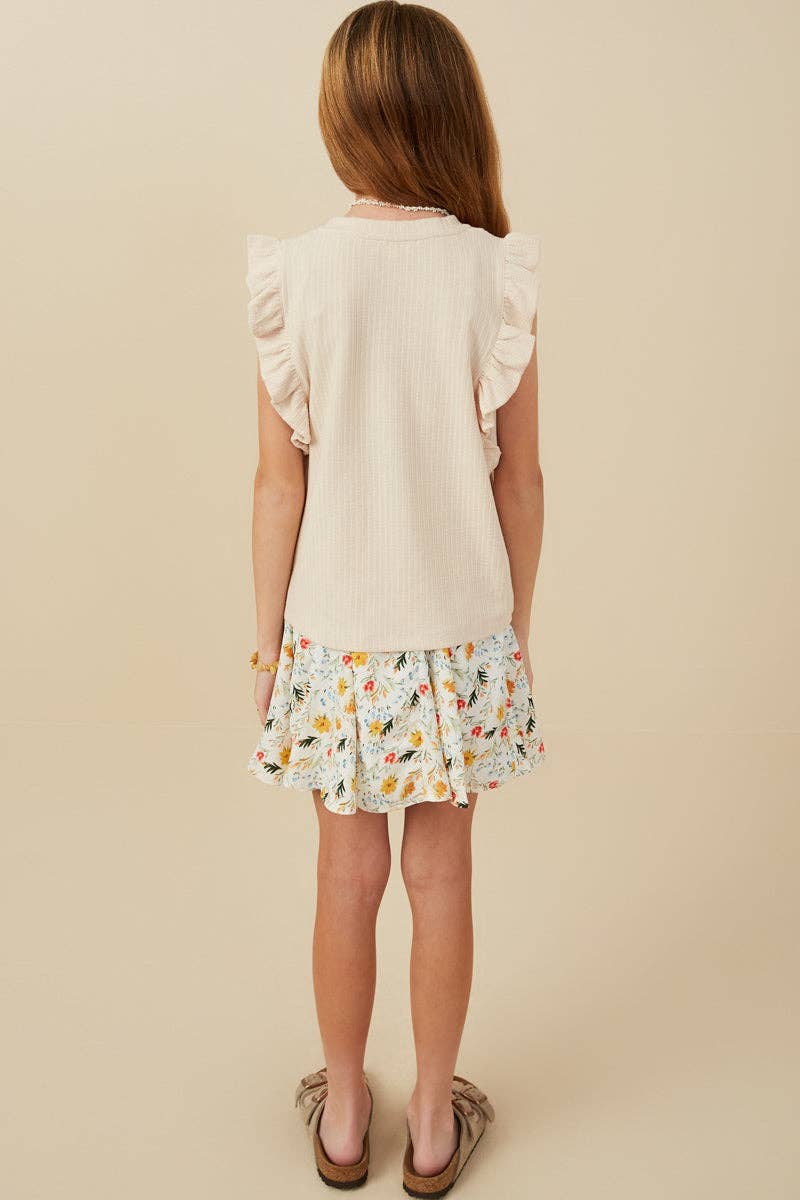 Hayden LA - Girls Ribbed Ruffled Detail Knit Tank