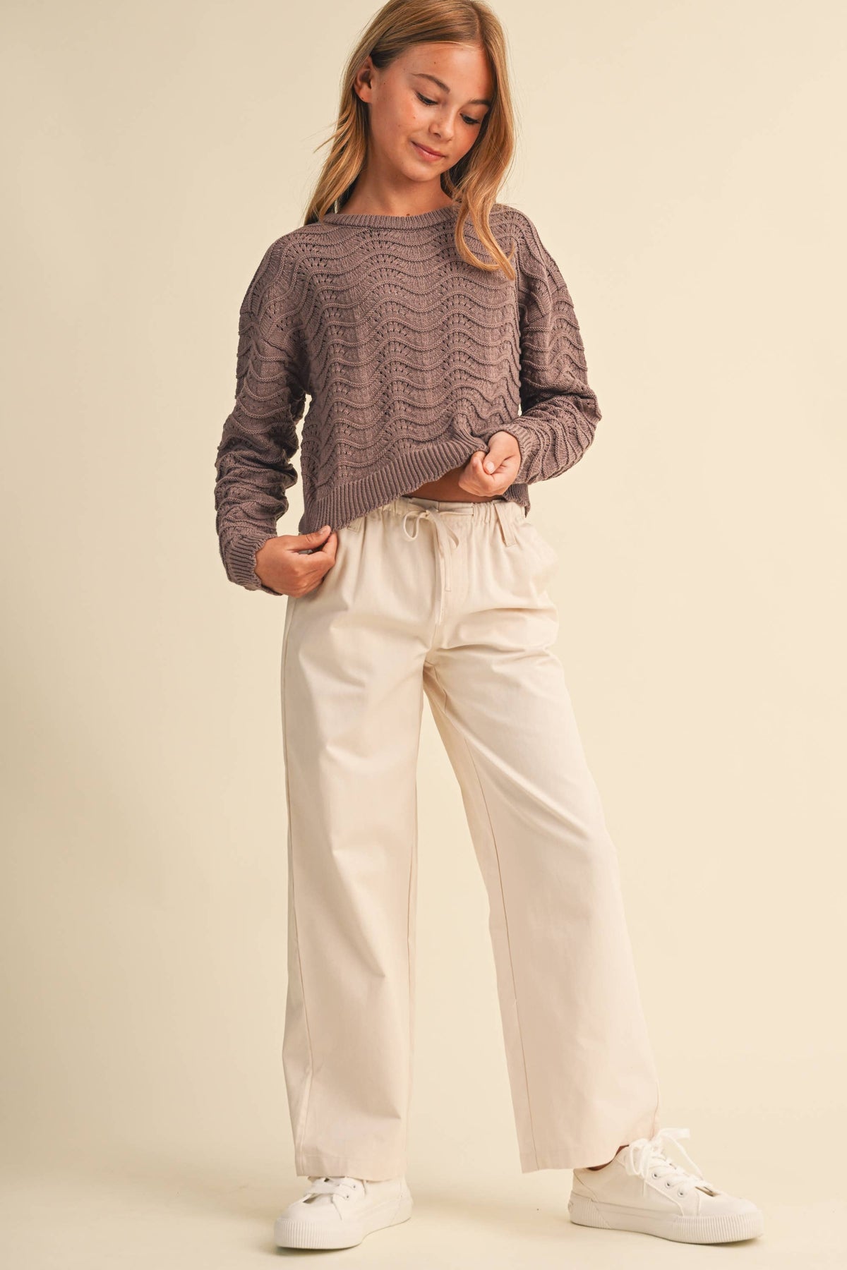 WAVY KNITWEAR PULL OVER (7-14) TWEEN KIDS GIRLS