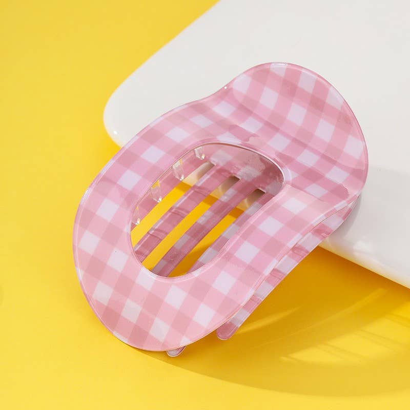 Jumbo Lay Flat Oval Hair Claw Clips Secure Styling Blue, Yellow, Mint, Pink 40H1126