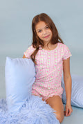 Spring Lounge Bows & Flowers Striped Set - TWEEN GIRLS