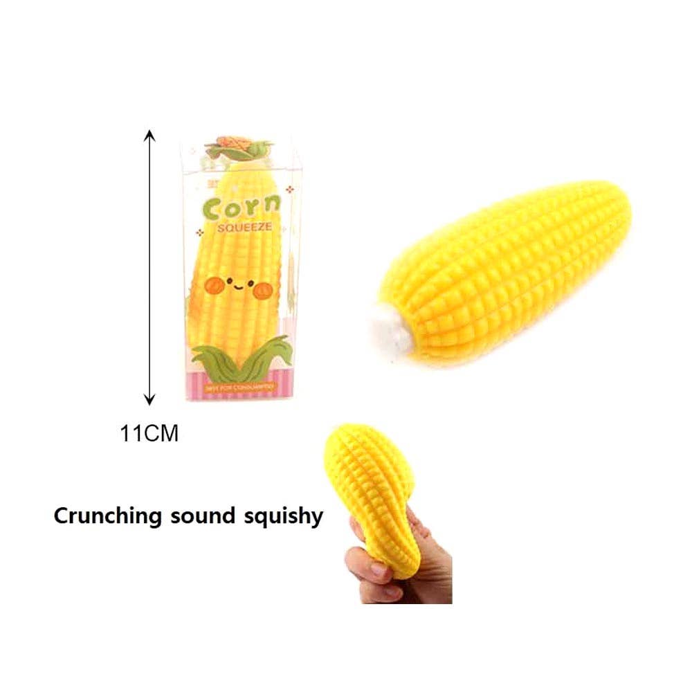 Crunchy Corn Shaped Crunching Sound Squeeze Squishy Stress Relief Toy