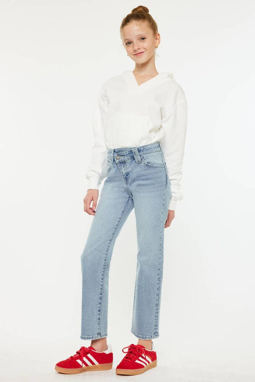 YOUTH OPEN PACK HIGH RISE STRAIGHT JEANS-YC8733L