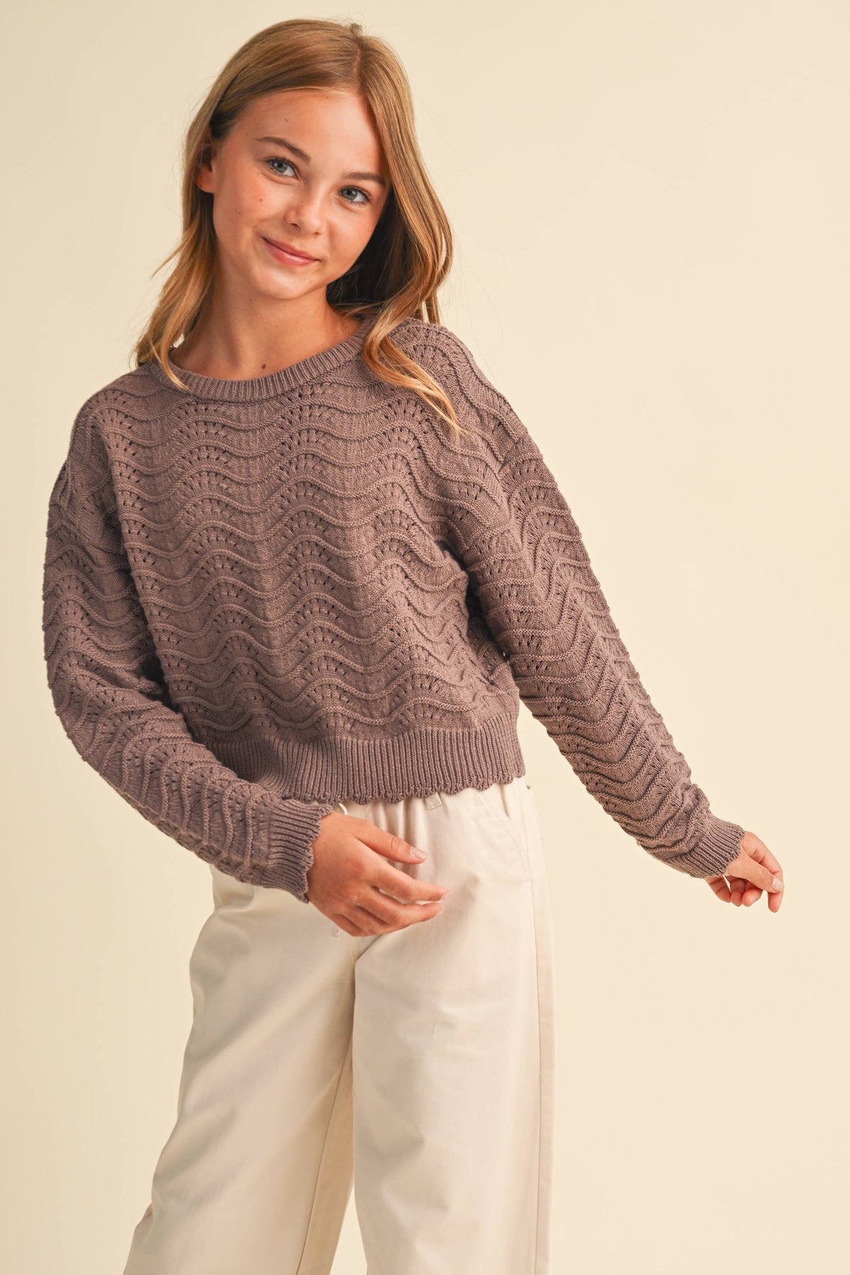 WAVY KNITWEAR PULL OVER (7-14) TWEEN KIDS GIRLS