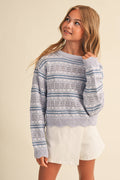 TWEEN GIRLS KIDS PULL OVER TOP IN FLOWER POINTELLE (7-14)