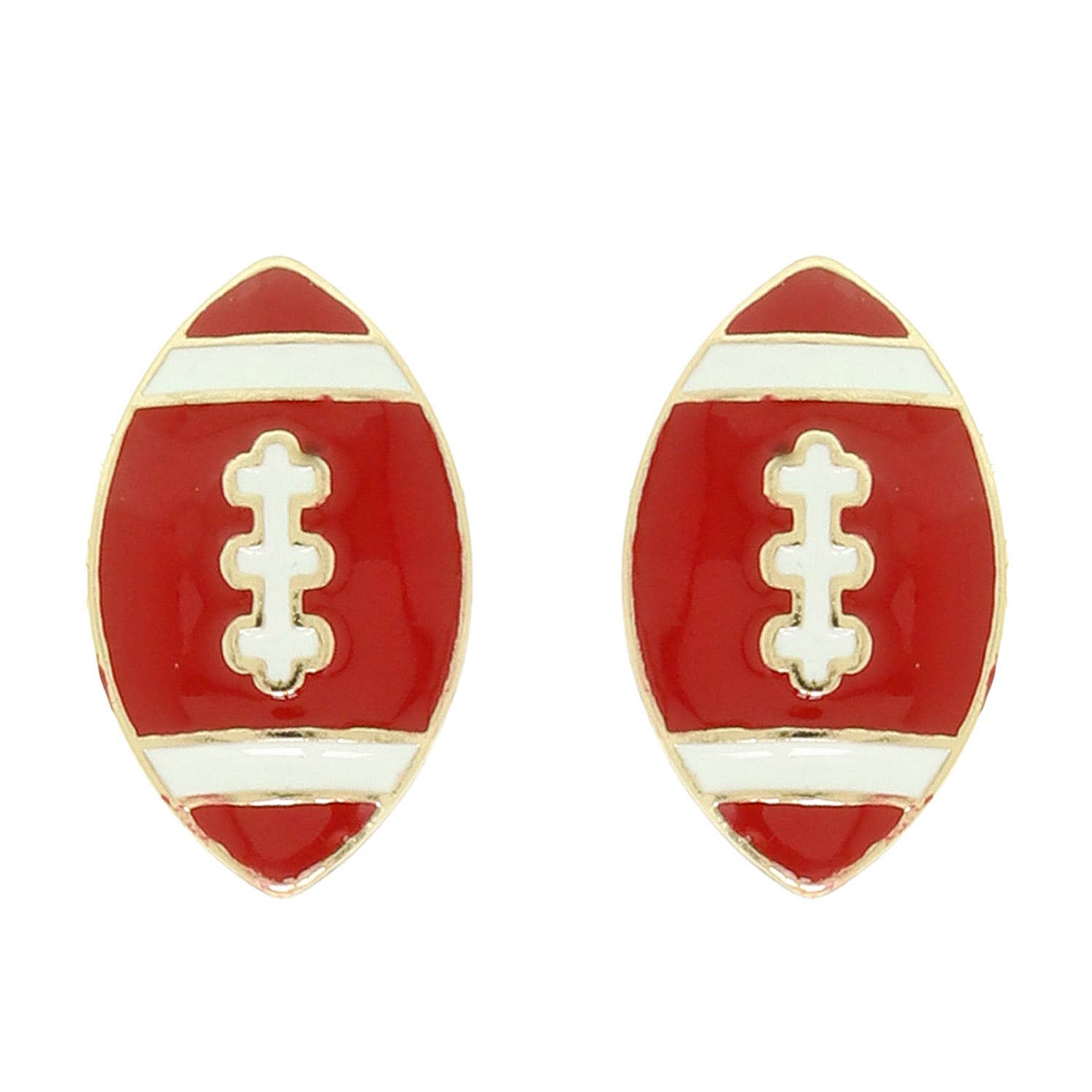 Game Day Earrings Football Shape Stud  Style Enamel