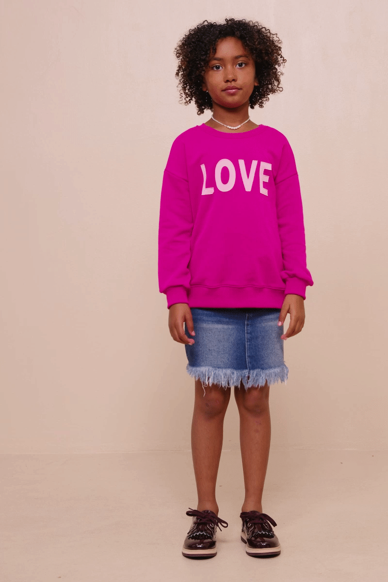 Girls Love Patched French Terry Sweatshirt