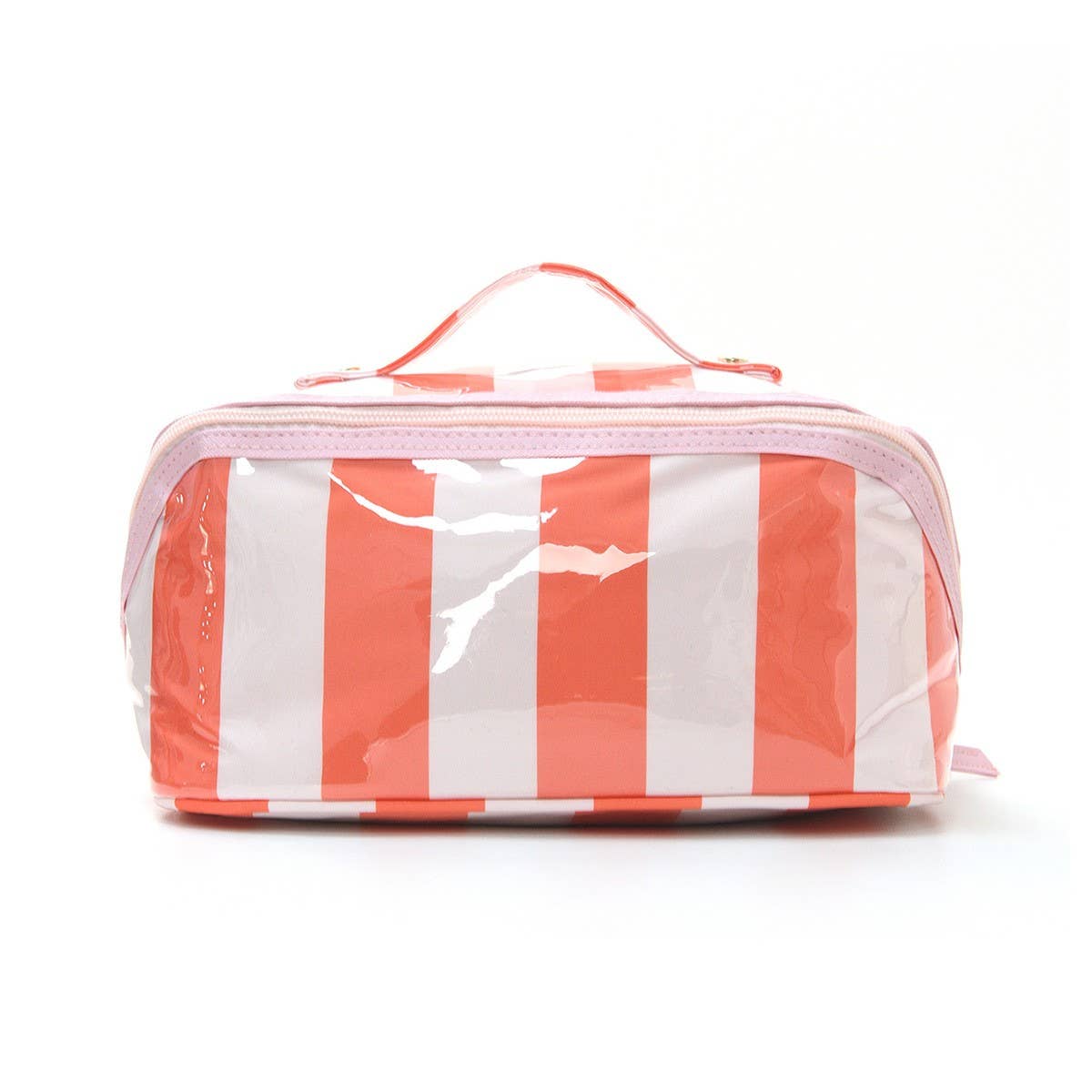 CHECKER STRIPED  Pink/Green, Red/Pink, Checker OPEN FLAT COSMETIC MAKEUP POUCH | 40P610