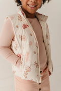 Girls Boho Puffer Vest in Yara Floral