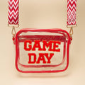 “Game Day” Red & Navy Crossbody Bag Fuzzy Chenille Clear