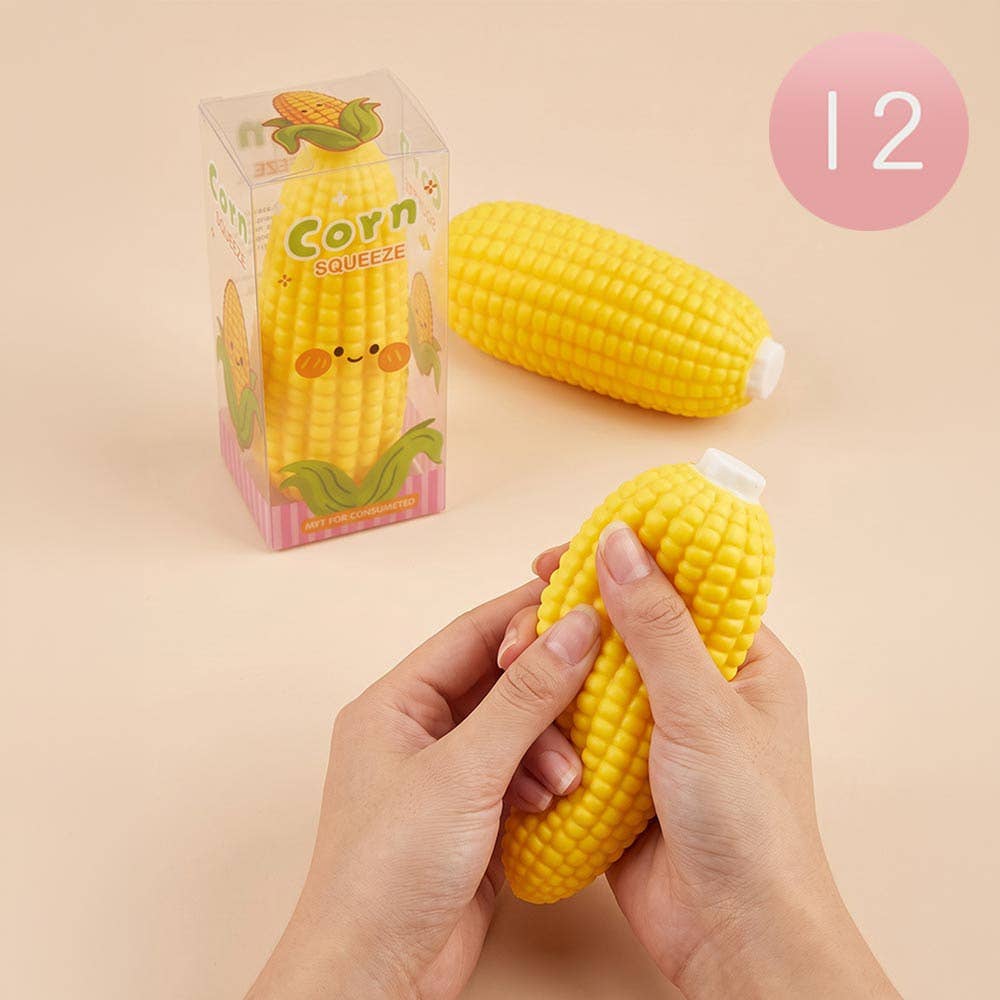 Crunchy Corn Shaped Crunching Sound Squeeze Squishy Stress Relief Toy