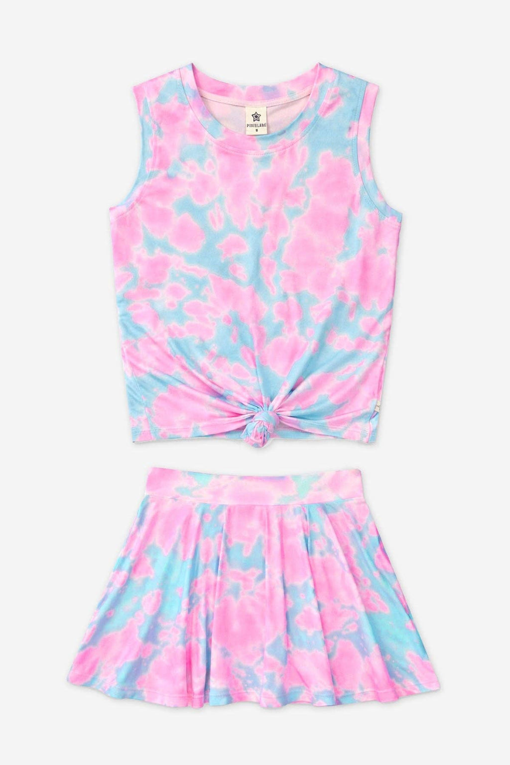 Simply Soft Sleeveless Tie Front Tank & Skort Set