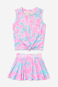 Simply Soft Sleeveless Tie Front Tank & Skort Set
