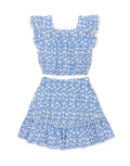 GKSS-3165B-Q44 Girl's 2 pc Skirt Set w/ Ruffle Sleeve Top
