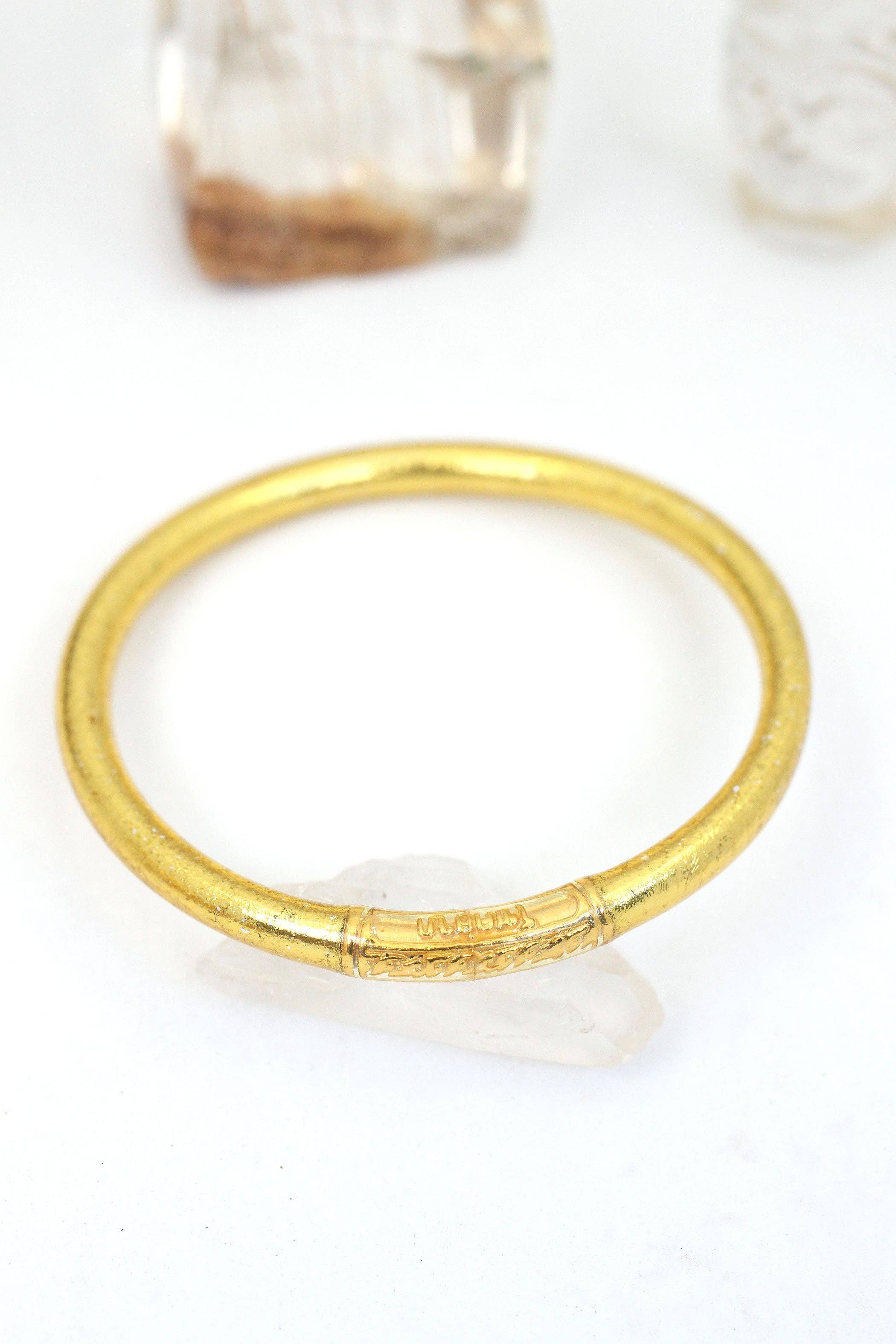 Small (6.91" Inner Circumference) Rainbow Thai Buddhist Temple Bracelet, Mantra Bangle