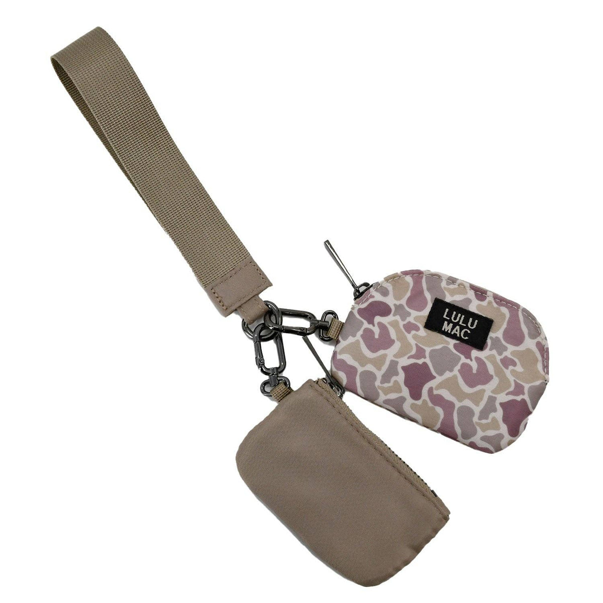 Lulu Mac Camo/Beige Double Pouch Wristlets