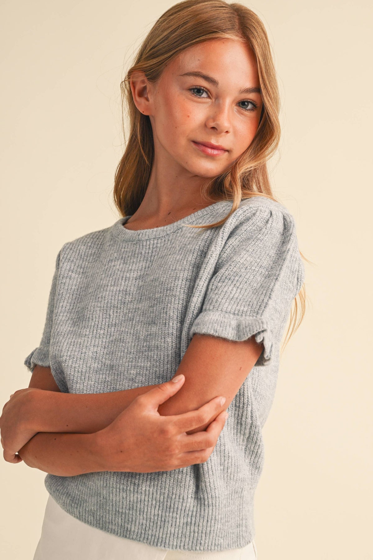 PUFF SLEEVE SWEATER TWEEN KIDS' GIRLS