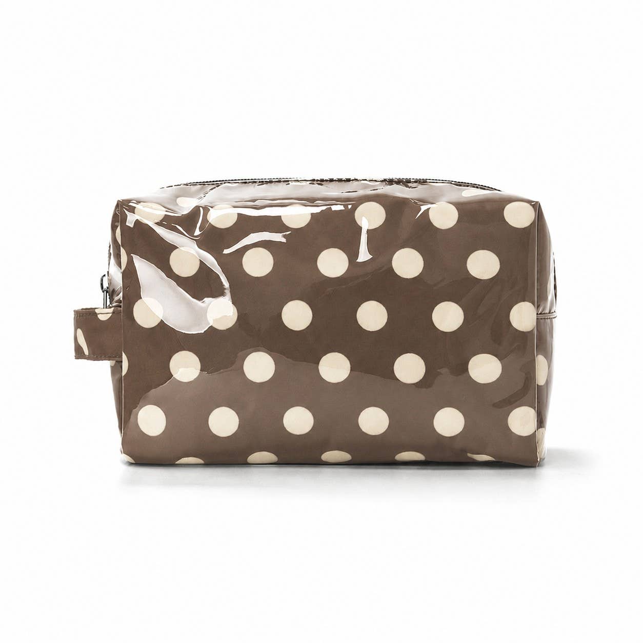 POLKA DOT Pink, Off White, Orange WATERPROOF CLEAR COSMETIC MAKEUP POUCH BAG |40P630