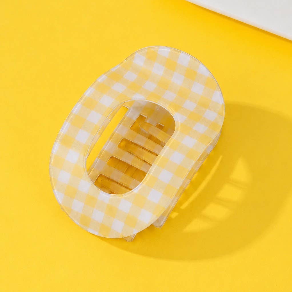 Jumbo Lay Flat Oval Hair Claw Clips Secure Styling Blue, Yellow, Mint, Pink 40H1126