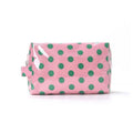POLKA DOT Pink, Off White, Orange WATERPROOF CLEAR COSMETIC MAKEUP POUCH BAG |40P630