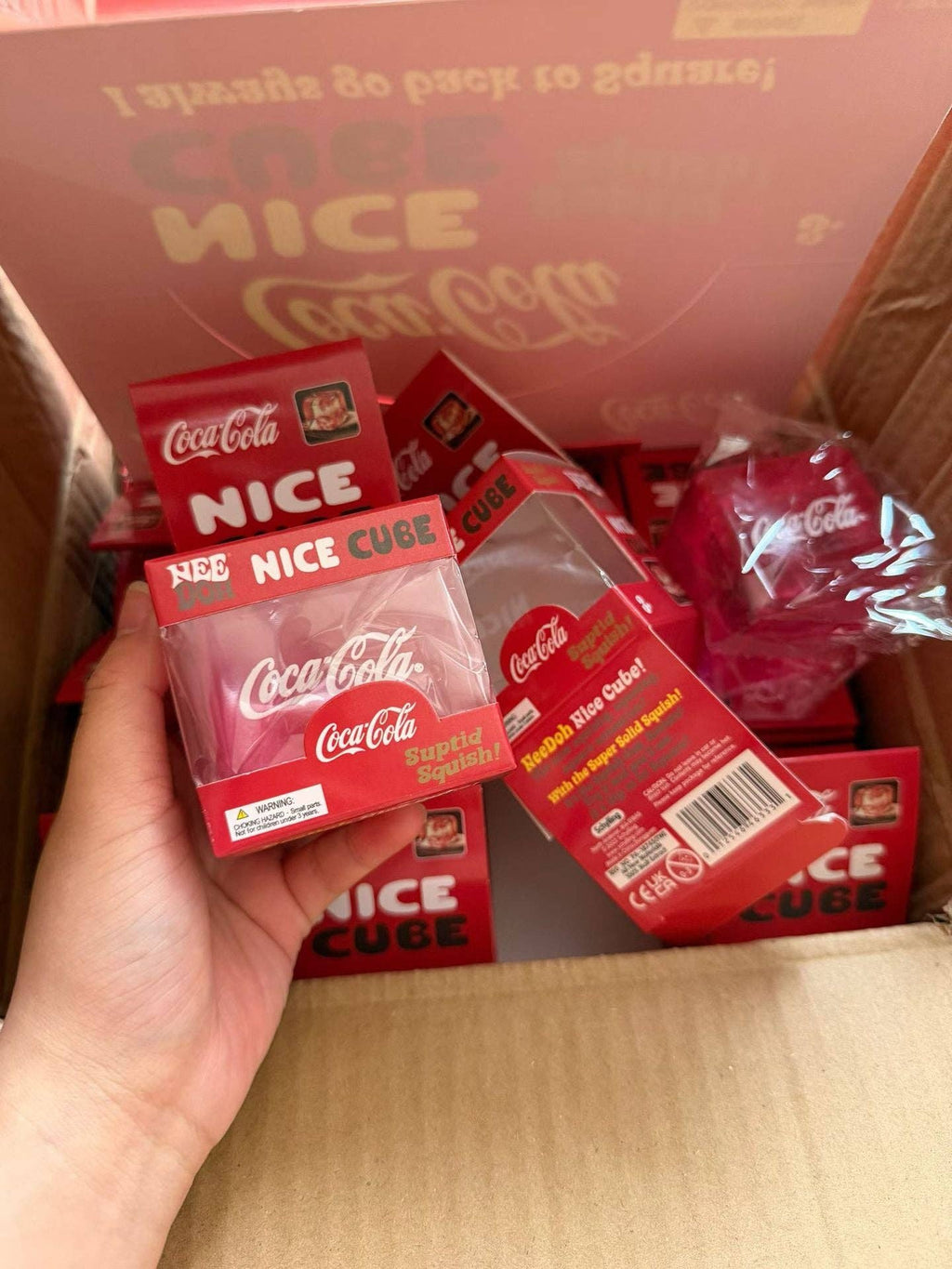 NEEDOH Coke, Dr. Pepper, Fanta, Reg Pink & blue Stress Relief Fun Ice Blocks - Colorful Squishy Toys