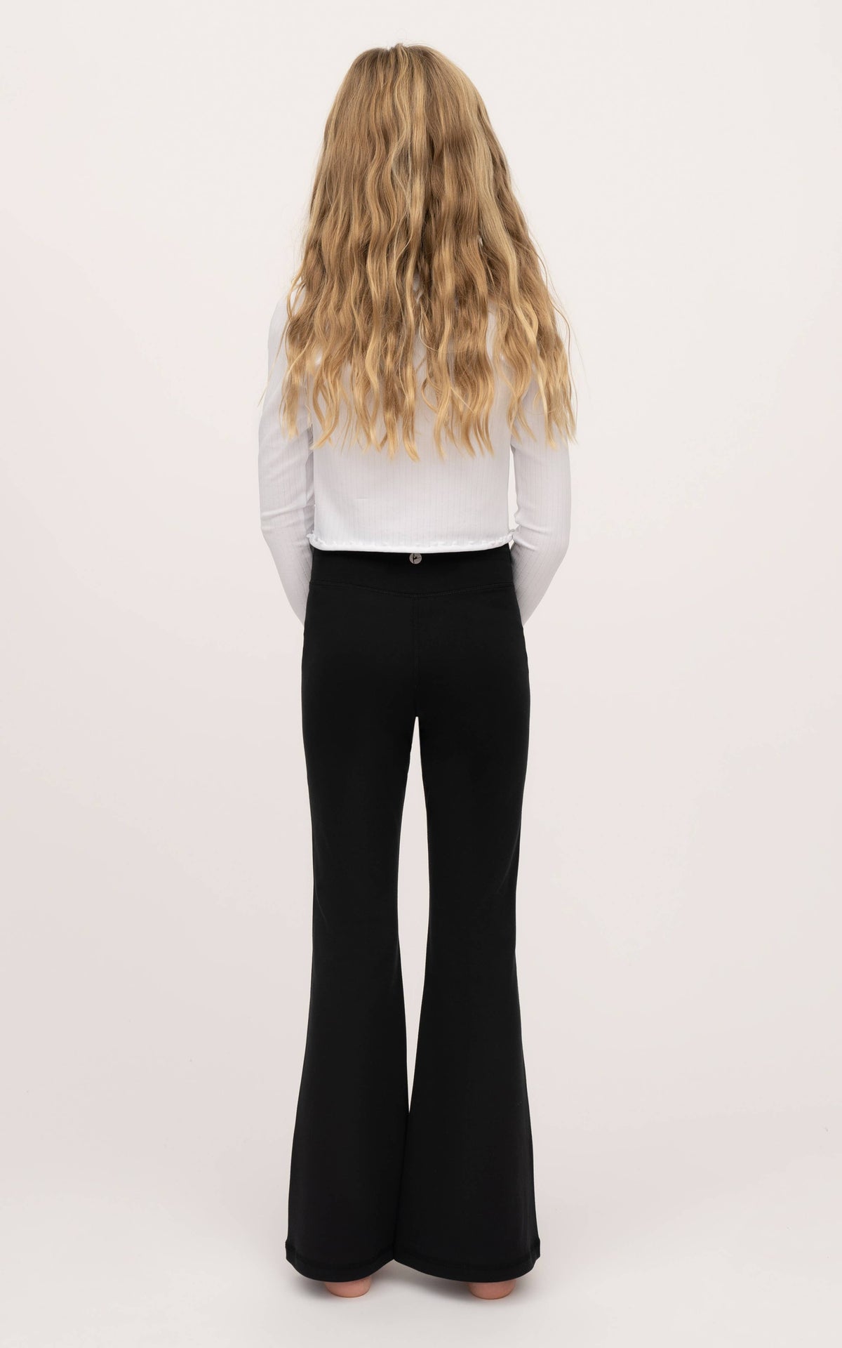 Girls Crossover Detailed Flared Leg Everyday Pants-90 Degree by Reflex & Yogalicious