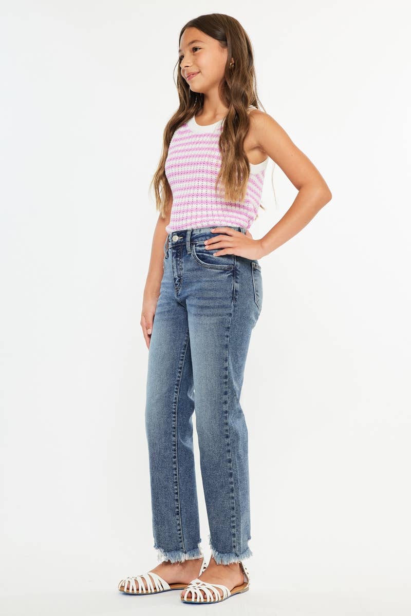 YOUTH HIGH RISE SLIM STRAIGHT JEANS-YC20054D