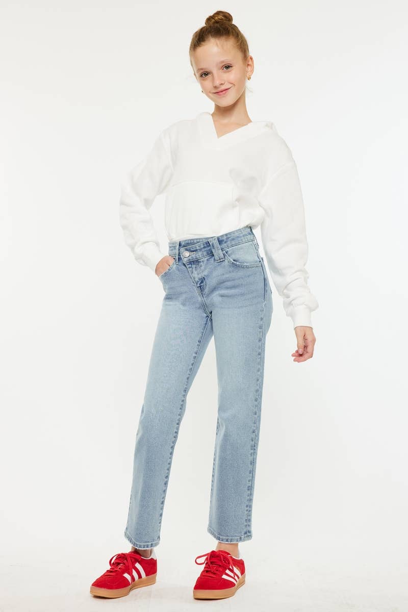 YOUTH OPEN PACK HIGH RISE STRAIGHT JEANS-YC8733L