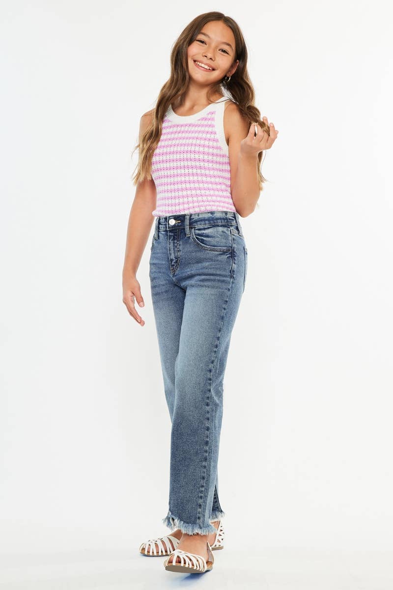 YOUTH HIGH RISE SLIM STRAIGHT JEANS-YC20054D
