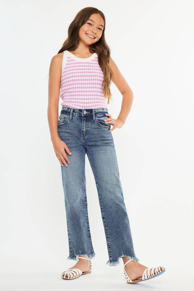 YOUTH HIGH RISE SLIM STRAIGHT JEANS-YC20054D