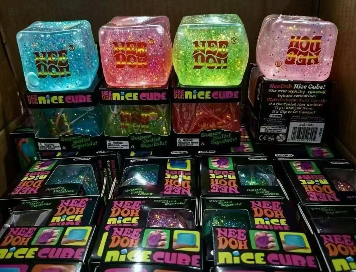 NEEDOH Coke, Dr. Pepper, Fanta, Reg Pink & blue Stress Relief Fun Ice Blocks - Colorful Squishy Toys