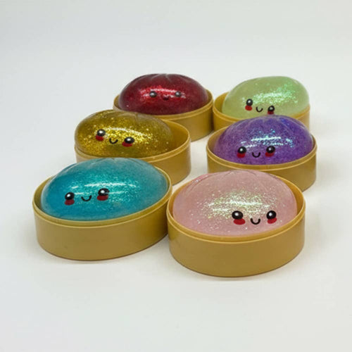 12PCS - Mystery Squishy Glitter Dumpling Stress Relief Toy