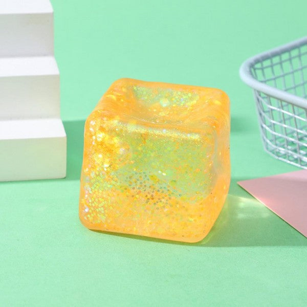 Glitter Cube Squishy Toy