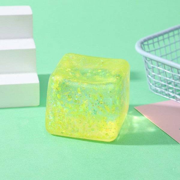 Glitter Cube Squishy Toy