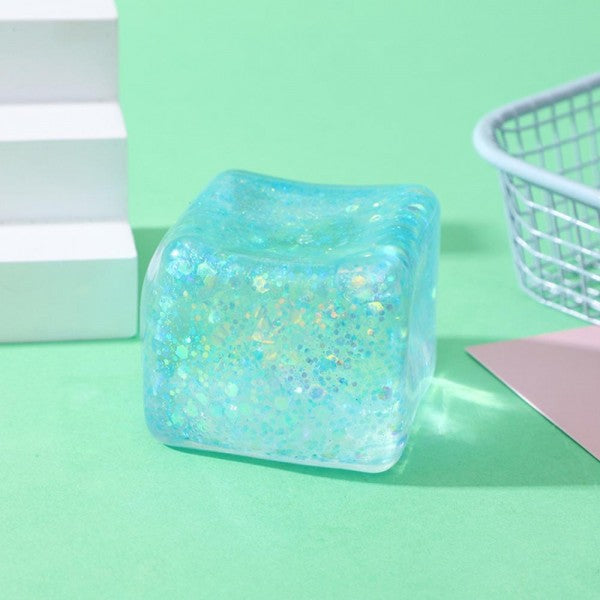 Glitter Cube Squishy Toy