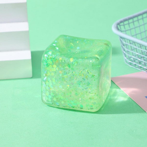 Glitter Cube Squishy Toy
