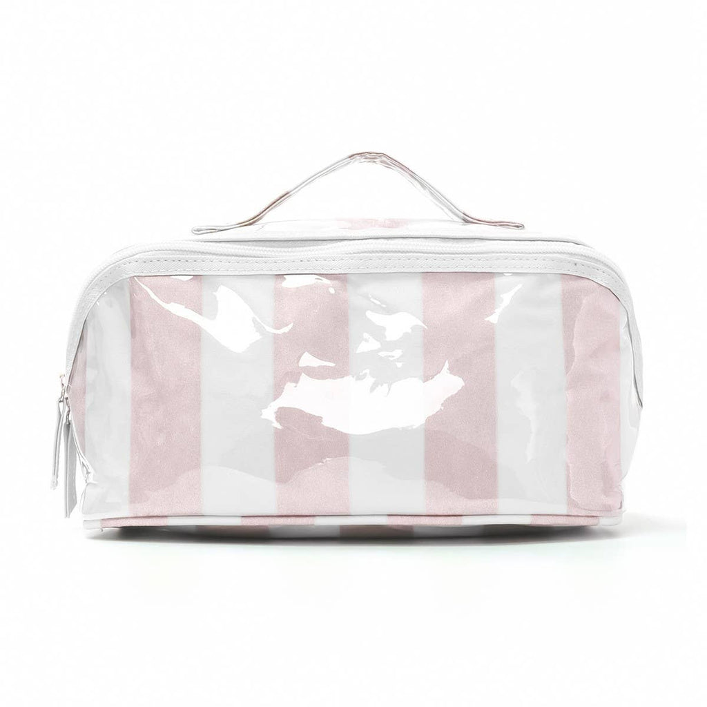 CHECKER STRIPED  Pink/Green, Red/Pink, Checker OPEN FLAT COSMETIC MAKEUP POUCH | 40P610