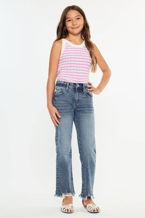 YOUTH HIGH RISE SLIM STRAIGHT JEANS-YC20054D