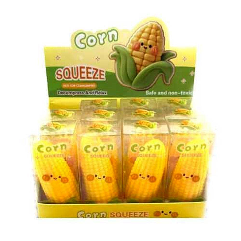Crunchy Corn Shaped Crunching Sound Squeeze Squishy Stress Relief Toy
