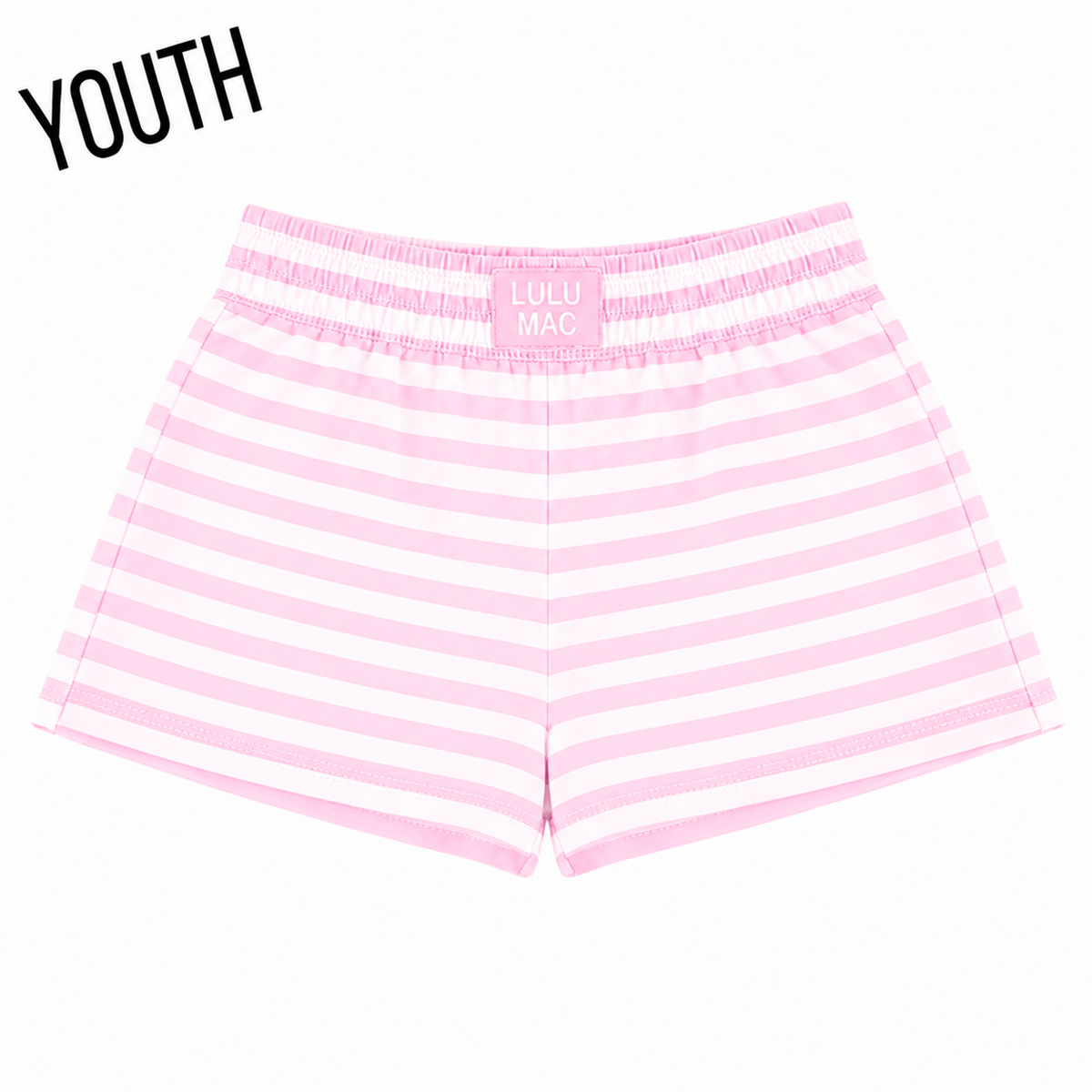 Lulu Mac-Youth STRIPE MONOCHROME PATCH SHORT-LIGHT PINK