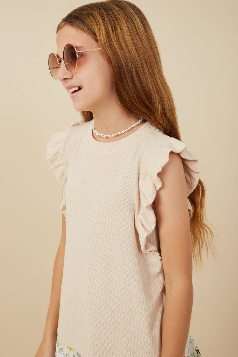 Hayden LA - Girls Ribbed Ruffled Detail Knit Tank