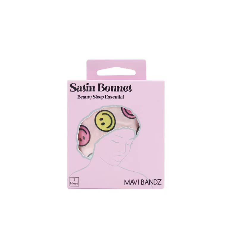 Karma Smiley Satin Hair Bonnet Sleep Anti Frizz Adjustable