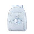 Bow Print Quilted Large Backpack with Charm
