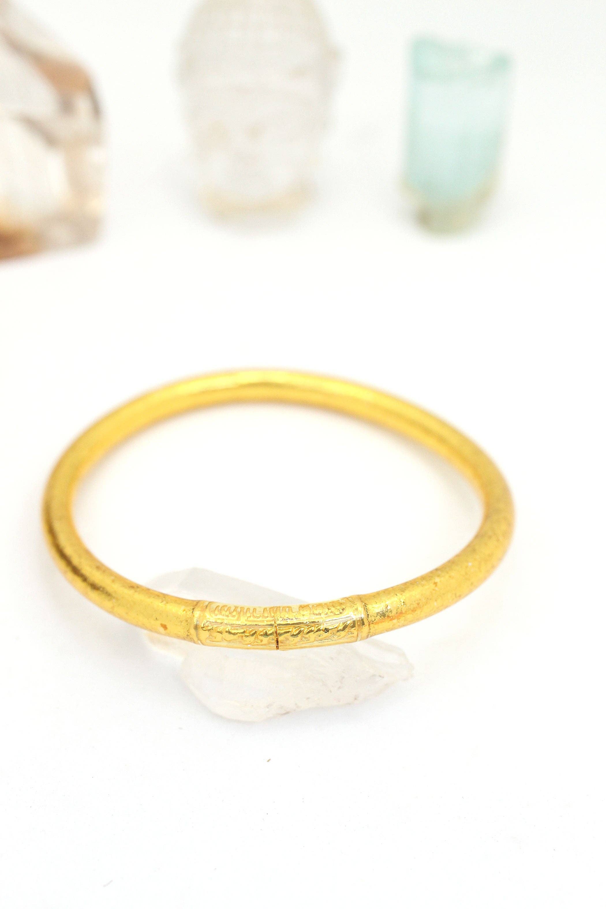 Small (6.91" Inner Circumference) Rainbow Thai Buddhist Temple Bracelet, Mantra Bangle