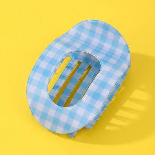 Jumbo Lay Flat Oval Hair Claw Clips Secure Styling Blue, Yellow, Mint, Pink 40H1126