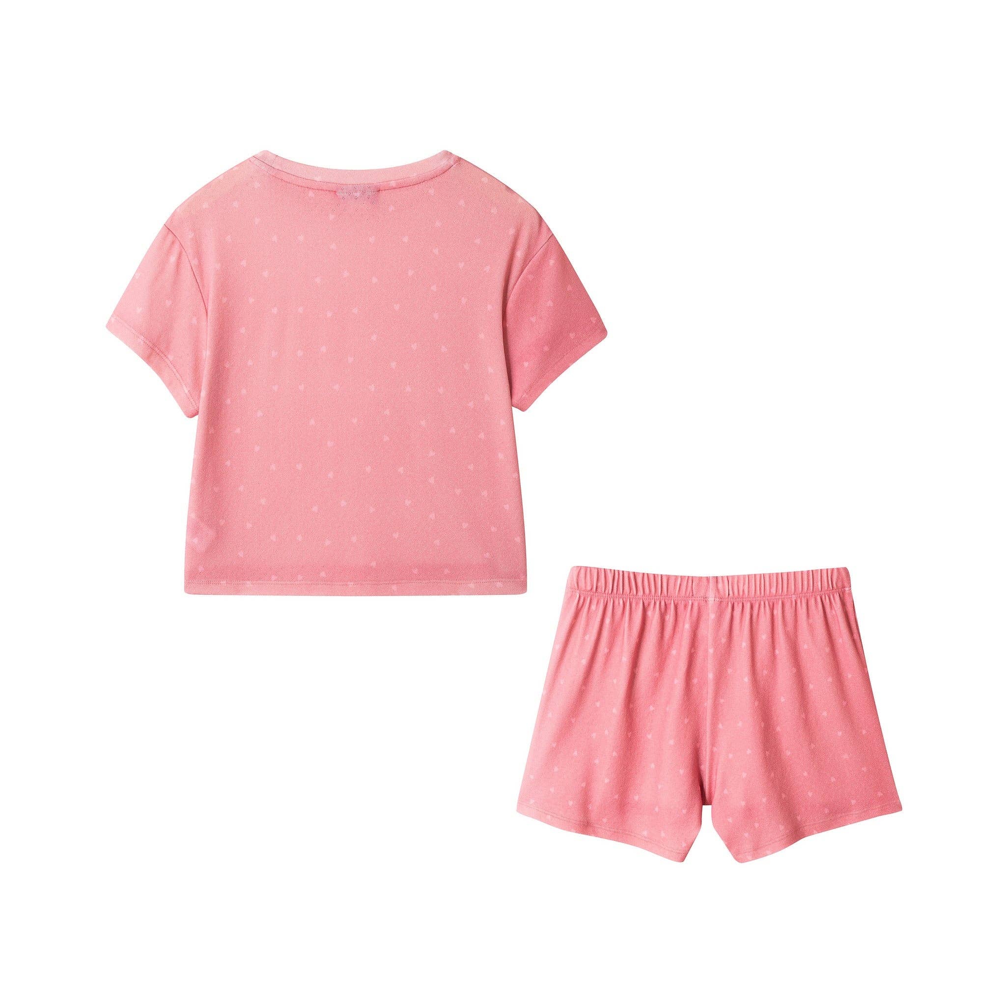Tween Girls Baggy Tee & Boxer Set | Hearts