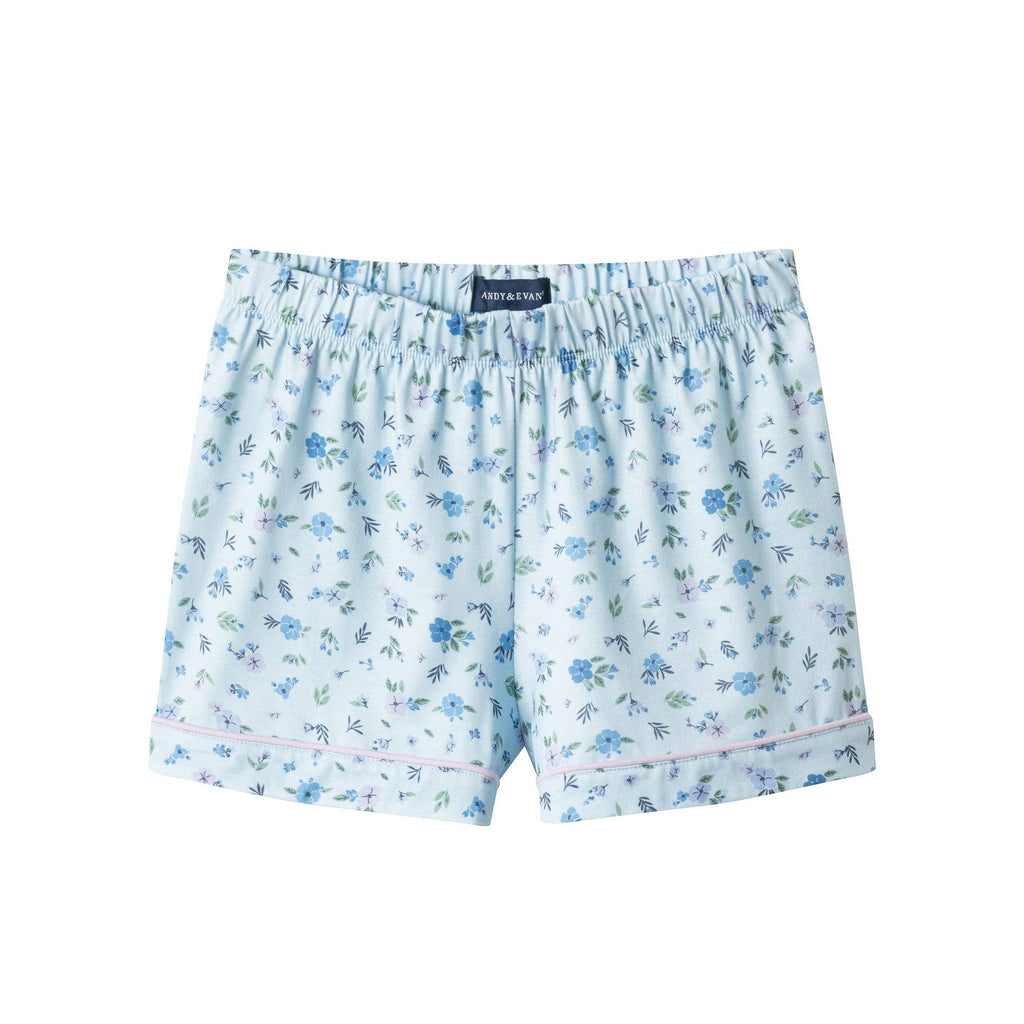 Tween Girls Buttondown Pajama Set | Blue Floral