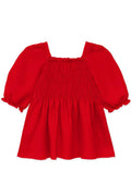 GKT-18002B-Q16 Girl's Fashion Top w/Smocking & Puff Sleeve
