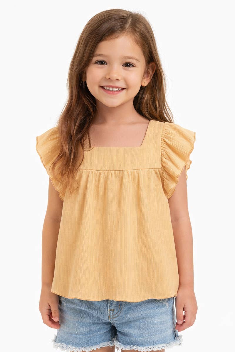 Girl's Fashion Top w/ Square Neckline