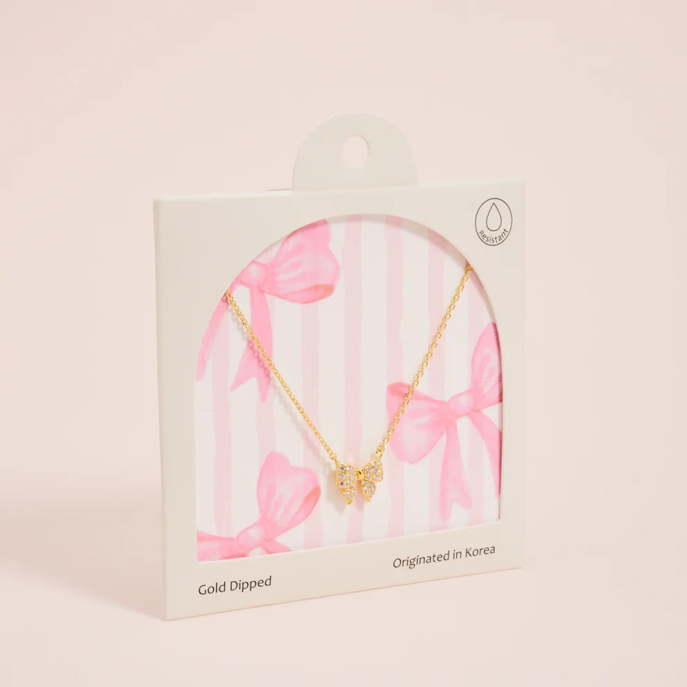 18K Gold Dipped Water Resistant Bow Necklace