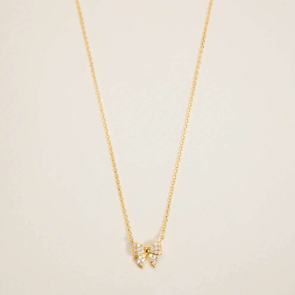 18K Gold Dipped Water Resistant Bow Necklace